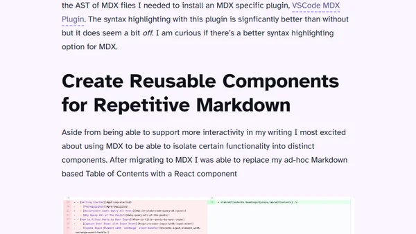 Initial Thoughts On Migrating from gatsby-transformer-remark to gatsby-plugin-mdx