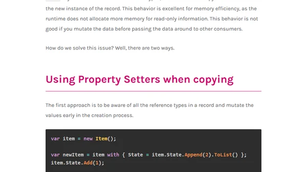 C# Records, the With Keyword, and Reference Types