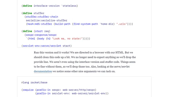 Walking through a basic Racket web service