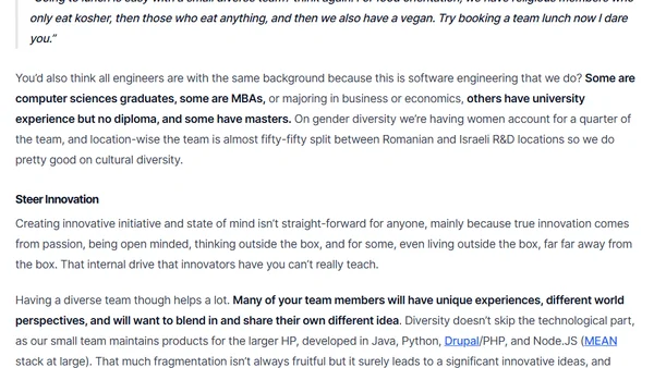 My manager’s probably best team building concept is Diversity