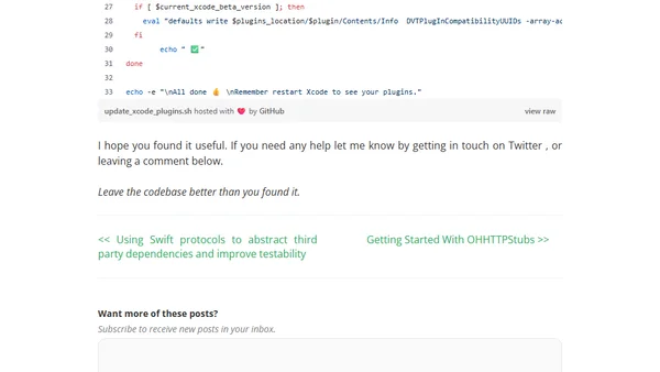 How to update all plug-ins for the latest version of Xcode and Xcode-beta