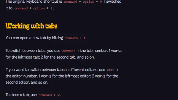 Useful VS Code keyboard shortcuts