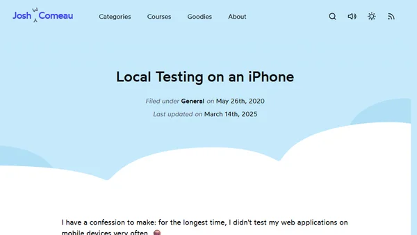 Local Testing on an iPhone