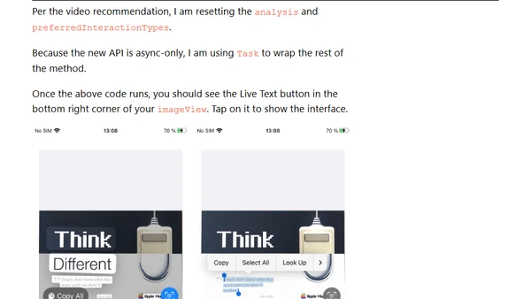 How to use Live Text API in your iOS app