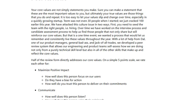 Living Our Culture at Teem via Peer Reviews