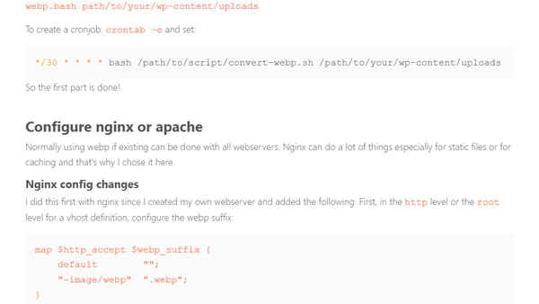 WordPress, Nginx, Apache and webp images