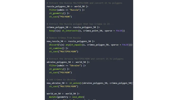 How to move Crimea from Russia to Ukraine in maps with R