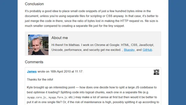 Inline `<script>` and `<style>` vs. external `.js` and `.css` — what’s the size threshold?