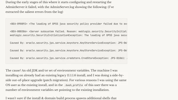 OBIEE 11.1.1.9 installation - JPS-06514: Opening of file based keystore failed