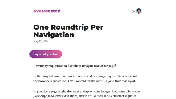 One Roundtrip Per Navigation
