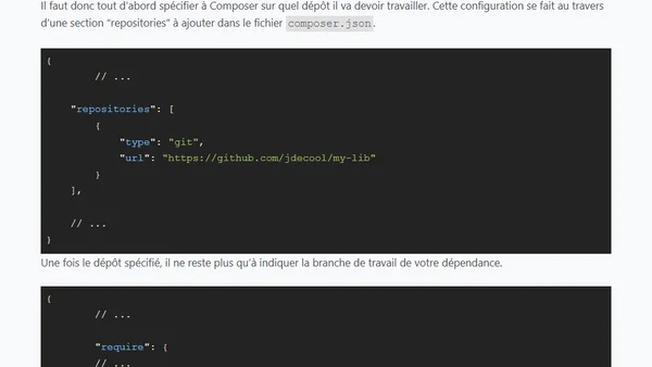 Utiliser une branche Github avec Composer