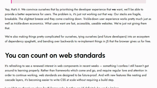 Kicking the Excessive JavaScript Habit