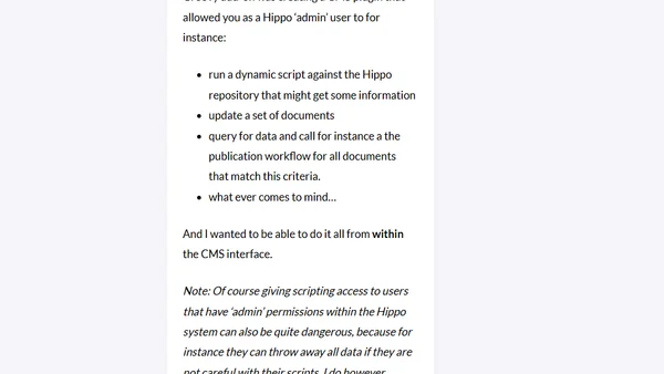 Introducing the Hippo CMS Groovy add-on