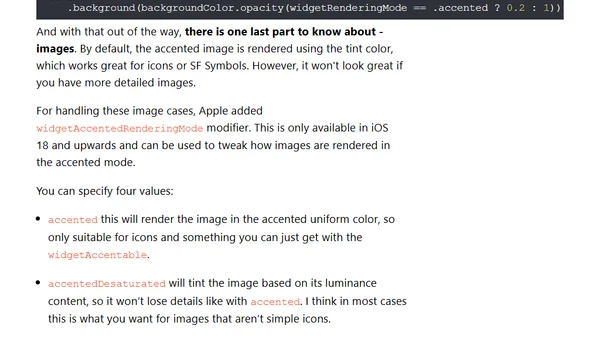 How to support tinted home screen widgets in iOS 18