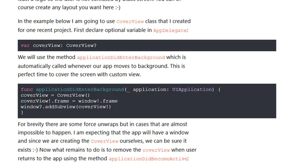 How to temporarily cover whole screen of your application