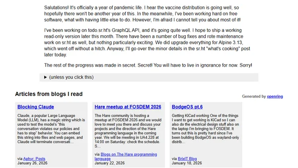 Status update, February 2021