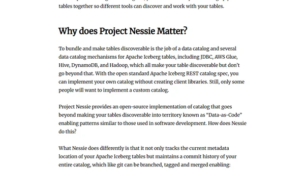 What is Nessie and Why as a Data Engineer or Architect you should care?