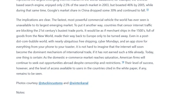 Free Trade in China? Just Google it.