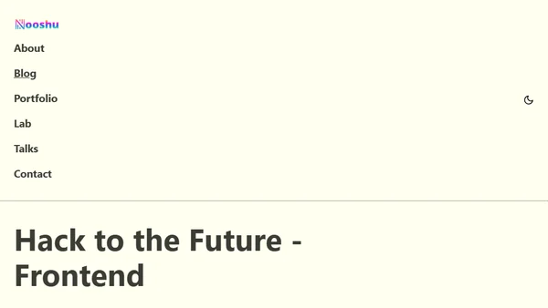 Hack to the Future - Frontend