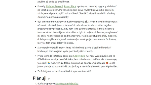 Týdenní poznámky: Testování scrapovacích cvičení a přípravy nového kurzu