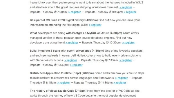 Build 2020 - Recommended Sessions for Australian Developers