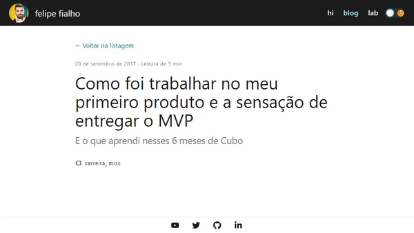 Como foi trabalhar no meu primeiro produto e a sensação de entregar o MVP