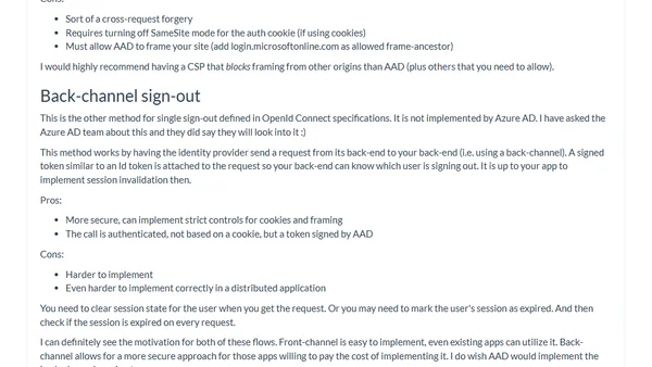 Implementing Azure AD Single Sign-Out in ASP.NET Core