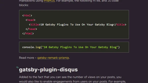 10 Gatsby Plugins To Use For Your Gatsby Blog
