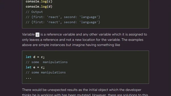 Mutability vs Immutability in Javascript