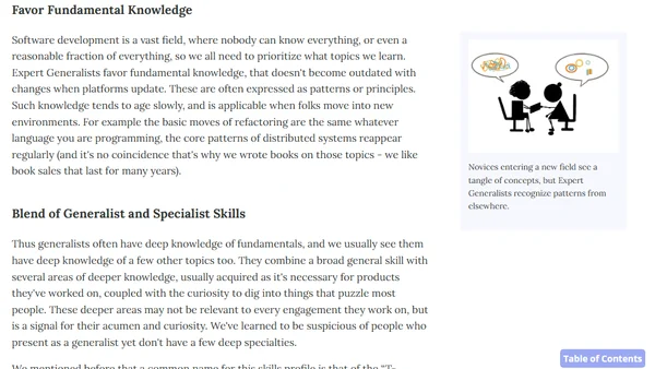 Expert Generalists: three more characteristics