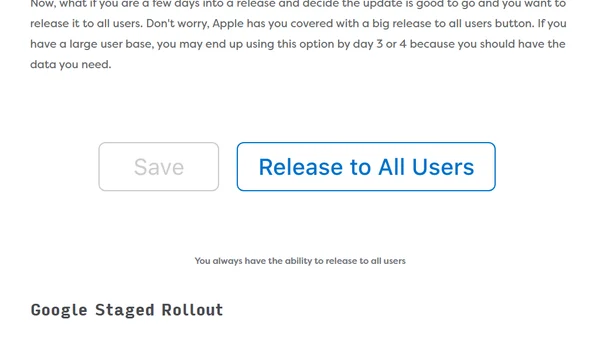 Staged Rollouts & Phased Release on Google Play and App Store Connect