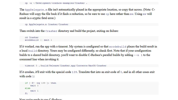 Friday Q&A 2018-06-29: Debugging with C-Reduce