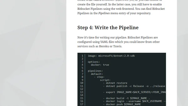 Push Your ASP.NET Core 2.0 App to Azure Container Registry via Bitbucket Pipelines