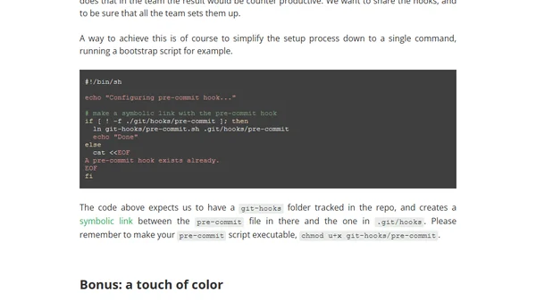 Automation with pre-commit hooks