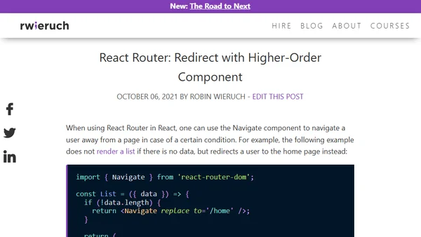 React Router: Redirect with Higher-Order Component