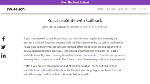 React useState with Callback
