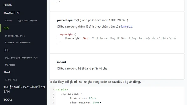 Giãn dòng với thuộc tính line-height trong CSS
