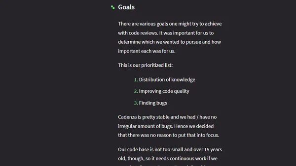 Code Reviews At Disy - Where We Were And What We Wanted