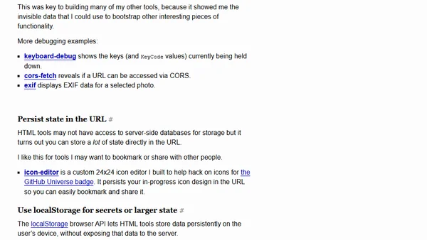 Useful patterns for building HTML tools