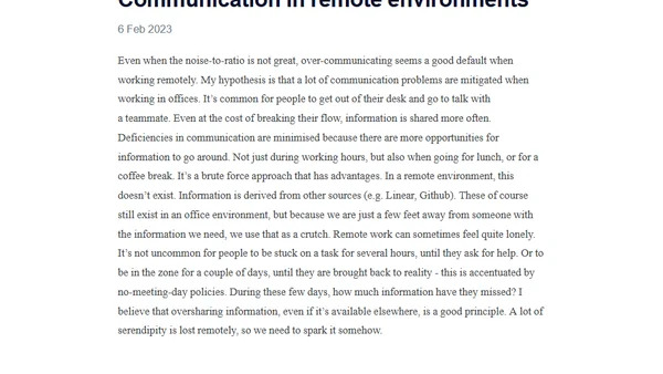 Communication in remote environments