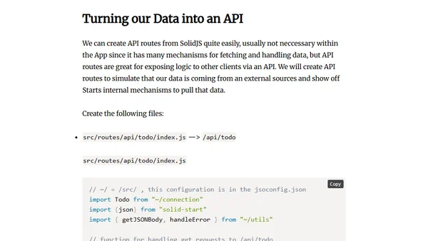Building a Todo List with Solid Start