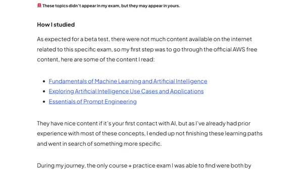 AWS Certified AI Practitioner: My exam experience