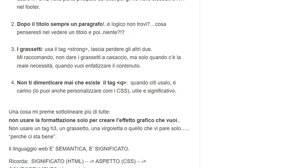 [Video Tutorial] – Formattare correttamente il testo in HTML