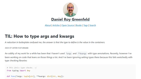 TIL: How to type args and kwargs