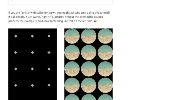 UICollectionView cells with circular images plus rotation support