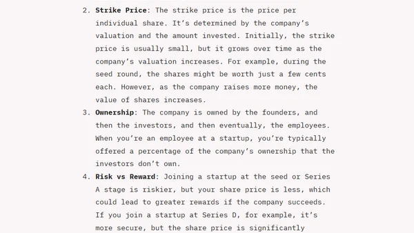 Stock options, vesting, and exercising, oh my