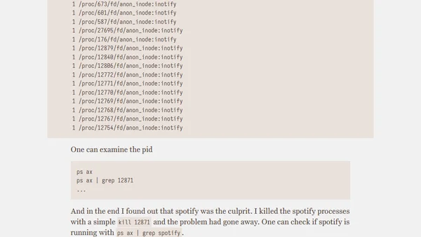 addwatch: resource exhausted