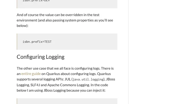 Configuring A Quarkus Application