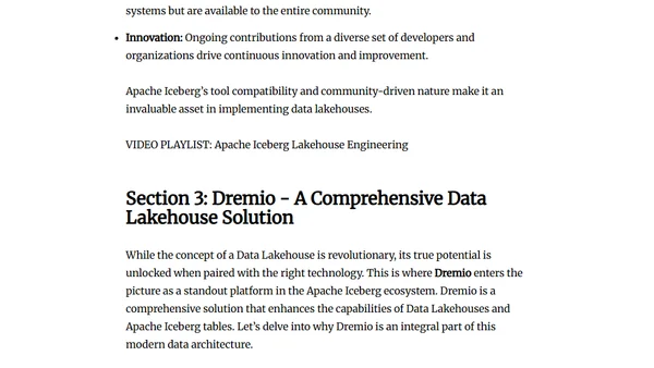 Embracing the Future of Data Management - Why Choose Lakehouse, Iceberg, and Dremio?