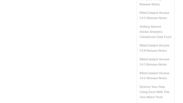 RSiteCatalyst Version 1.4.8 Release Notes